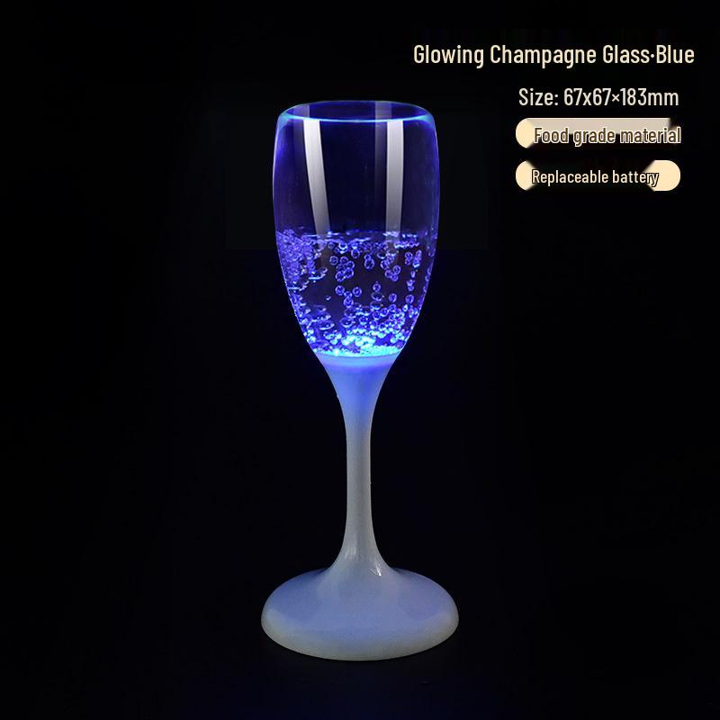 Светодиодный бокал для шампанского из пищевого пластика - Оригинальная атмосфера, свадебный банкет, винный бокал