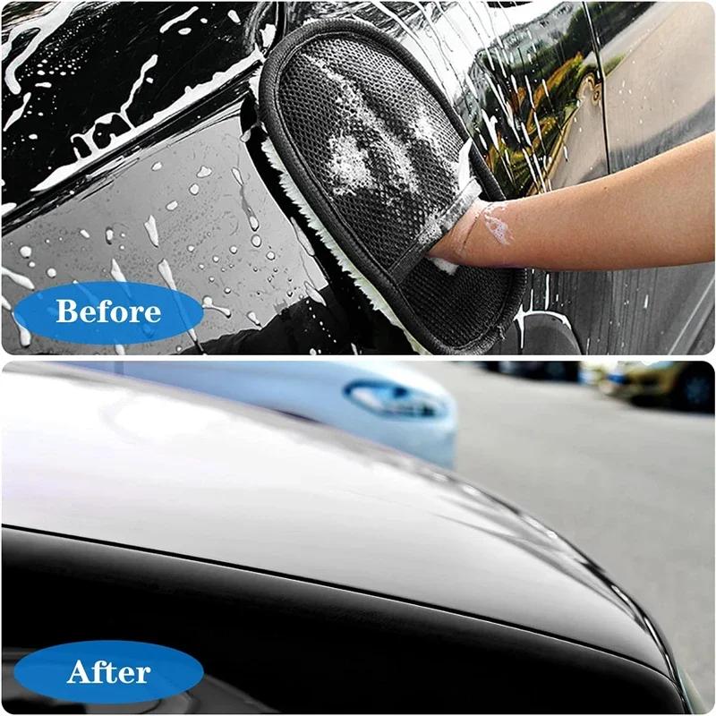 Car Washing Gloves, Plush Wool Tools, Duster Cloth, No Damage To the Paint, Car Towel, Special Foam Cotton Sponge Towel Parts