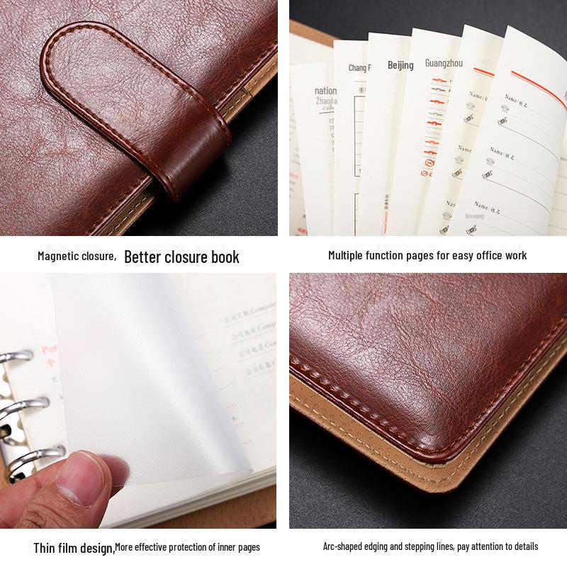 Набор из кожаных блокнотов с магнитной застежкой — с возможностью нанесения логотипа, включает блокноты формата A5 и B5 с отрывными листами в подарочной коробке