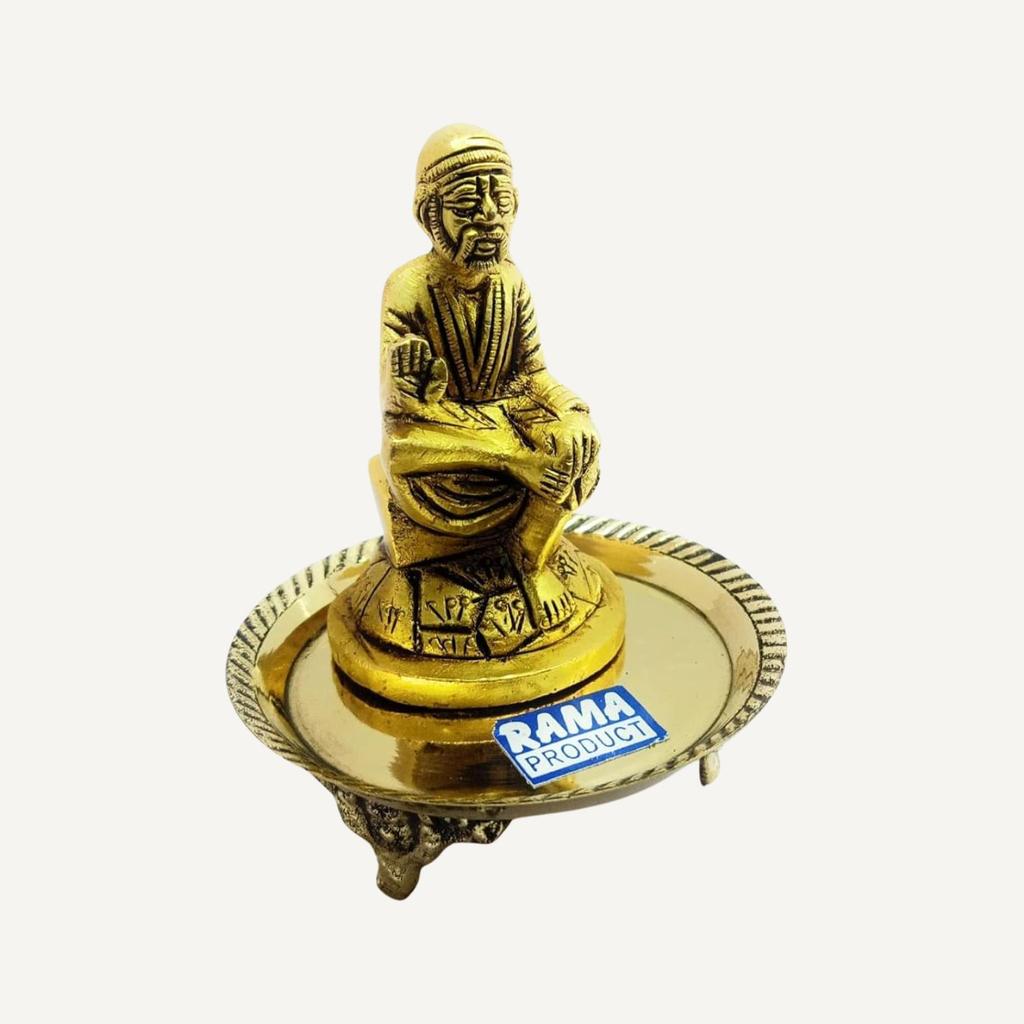 Rama Metal Brass Sai Baba Statue With Stand, Religious Idol, Sai Baba Statue