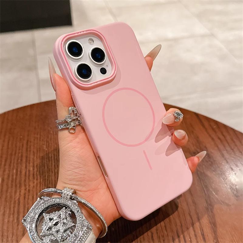 Ультратонкий простой чехол для беспроводной зарядки Magsafe с магнитным покрытием для iPhone 16 15 14 Plus 13 12 Pro Max 11, матовый твердый чехол