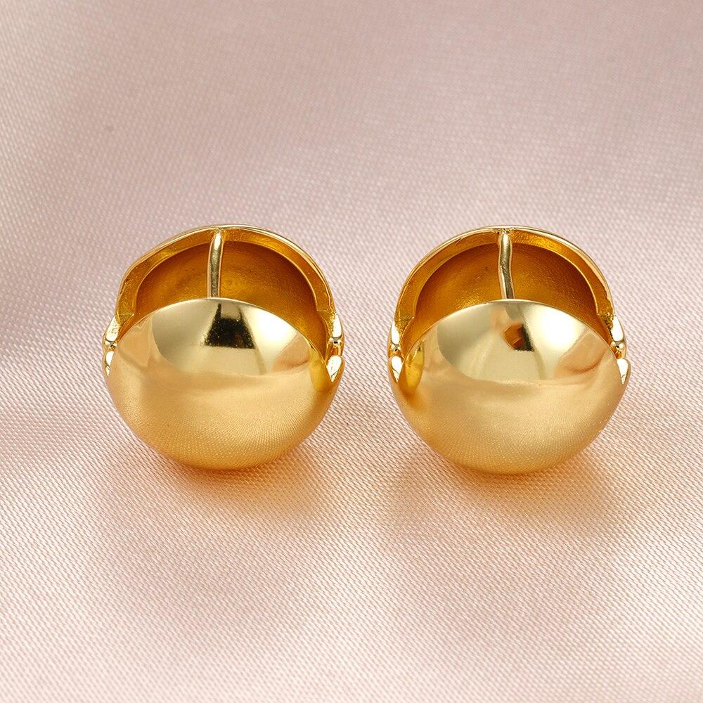Stainless Steel Gold Silver Color Ball Round Simple Hight Quality Luxury Earrings For Women Famous Party Jewelry
