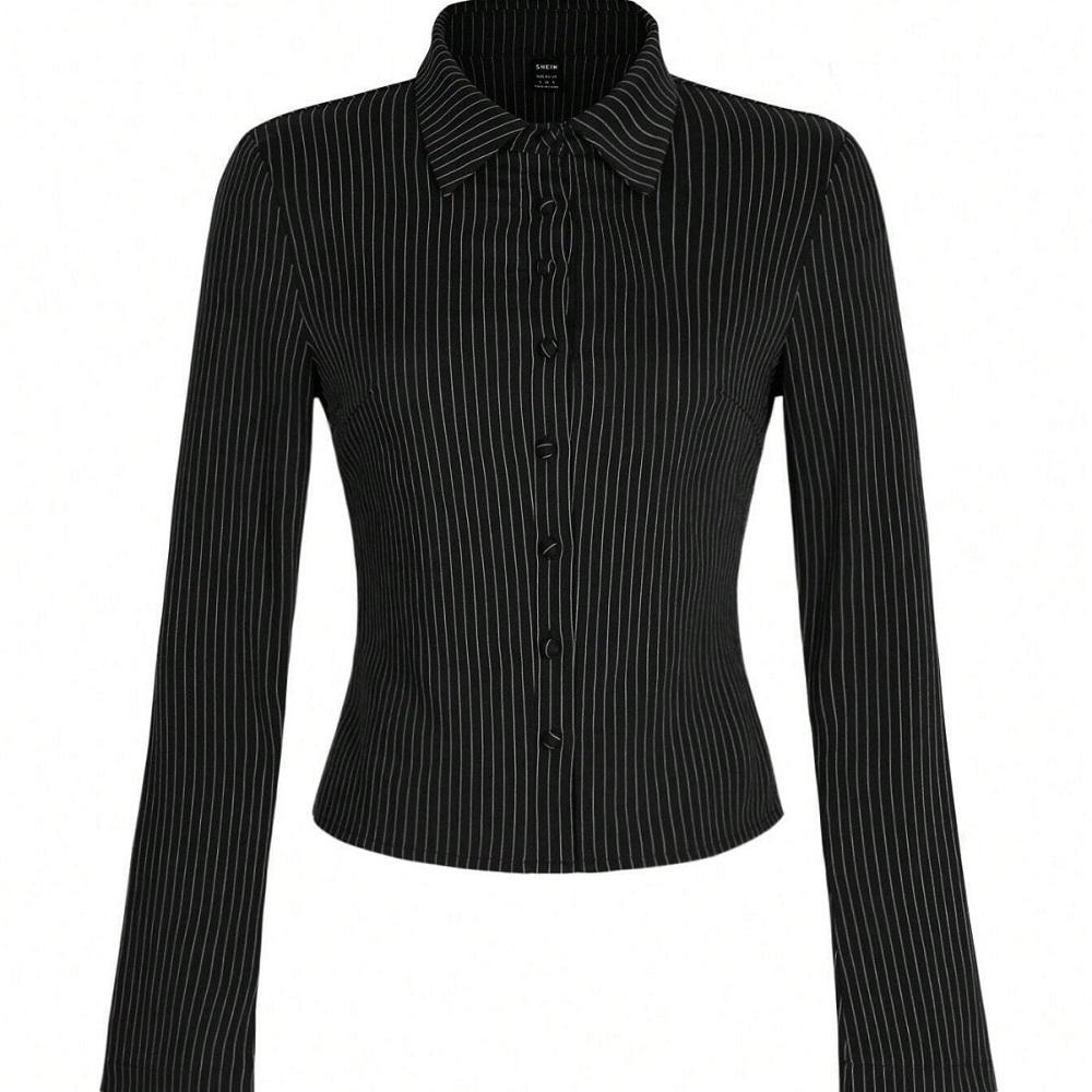Shirts And Spring Women Autumn Blouses Ladies Striped Long Sleeve Single Breasted Shirt Tops