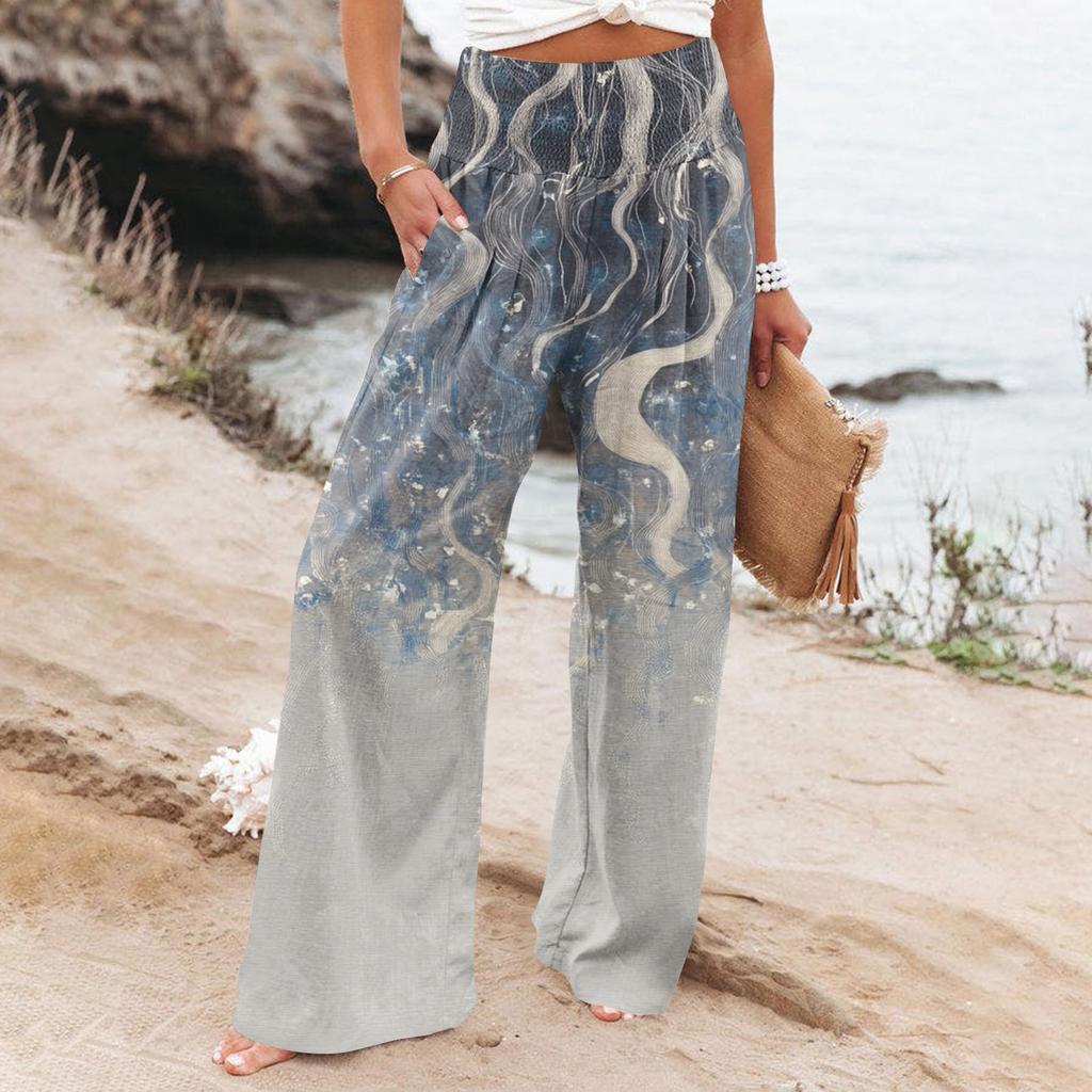 Women's Casual Pants Loose Soft Solid Color  Wide Leg Long Pants High Waist Straight Leg Pants