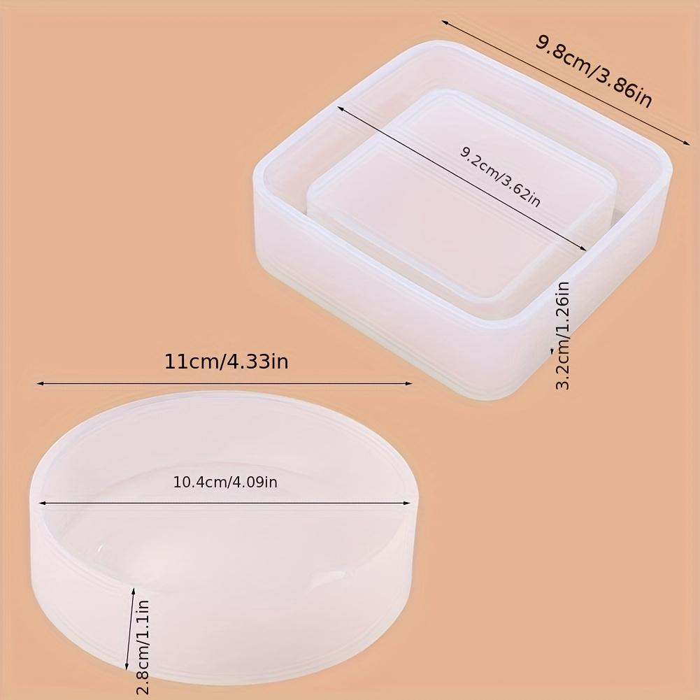 2 шт. Форма для литья из смолы двух стилей, квадратная круглая силиконовая форма для пепельницы, DIY креативные поделки ручной работы, подходит для семейной гостиной, автомобиля для хранения