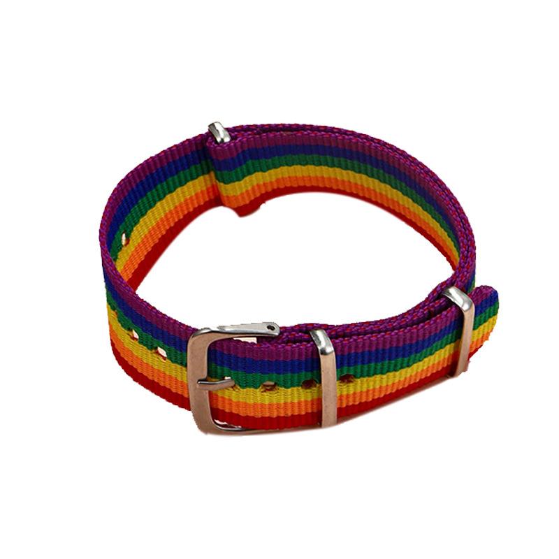 Instagram Красочный браслет Простой Радужный браслет с сердечками для девочек Мультяшный холст на руку Браслет