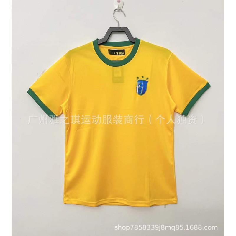 Brazil National Team Football Jerseys Short Sleeve Sports Shirts Men Women Retro Style