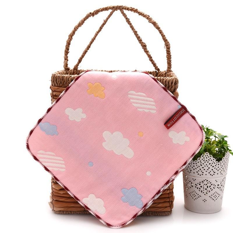 6 Layer Gauze Baby Washcloth 25x25cm Soft Absorbent Jacquard Infant Burp Cloth Thickened Face Towel For Autumn Winter