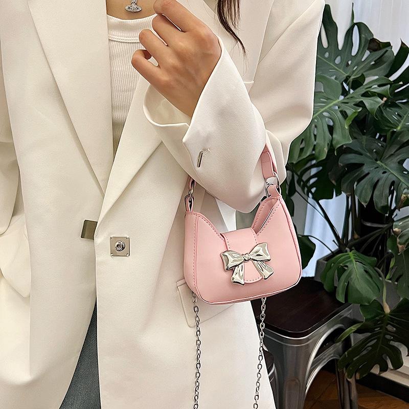 Модная повседневная сумка-мешок с бантом через плечо 2024 года, популярная сумка на плечо в корейском стиле, трендовая сумка в виде полумесяца в иностранном стиле