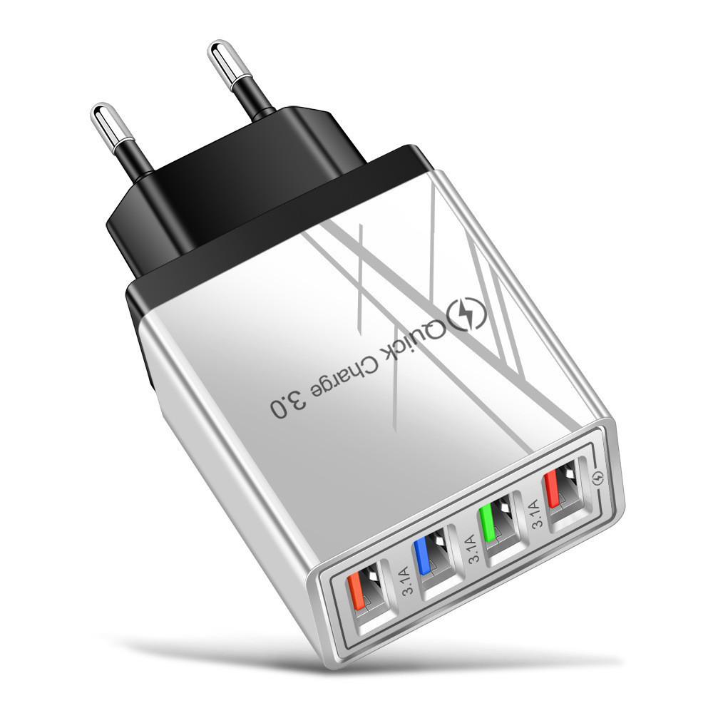 Цветное 4 USB Зарядное устройство для телефона 3А Планшета Дорожное Зарядное устройство EU Вилка Зарядная Головка