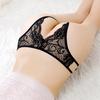 Сексуальные женские кружевные трусики с открытой промежностью