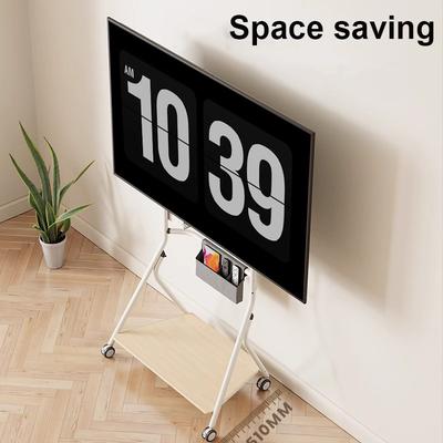 Напольная подставка для телевизора для маленьких помещений, передвижная тележка для телевизора для экранов 32-55 дюймов до 110 фунтов, современные подставки для телевизора для гостиной, VESA 400*400 мм