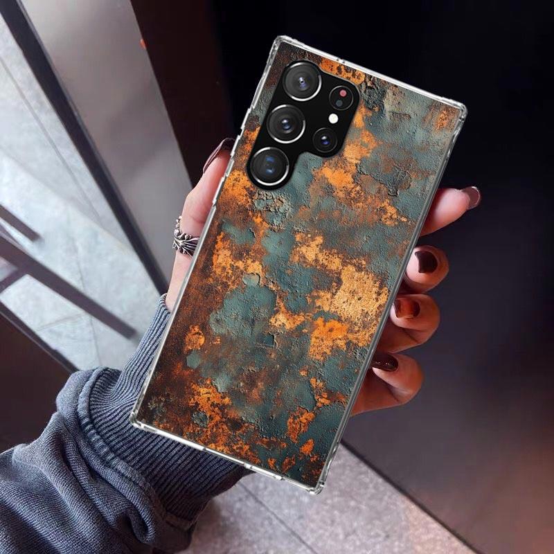 Vintage Industrial Style Rusty Pattern Phone Case For Samsung Galaxy S23 S24 S25 Edge S26 Ultra S22 + S21 Plus S20 FE Cover Sili