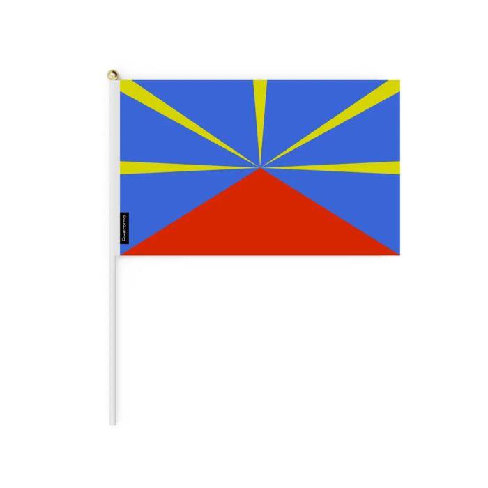 Drapeau Mini - Réunion - 30 X 45 Cm - 50 Pièces - Polyester - Léger - Recto/verso