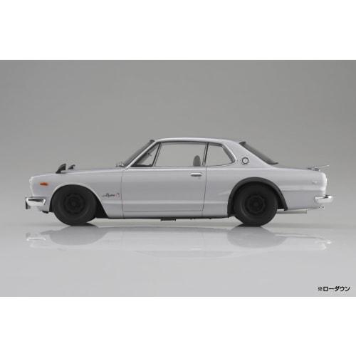 Aoshima Bunka Kyozai (AOSHIMA) 1/24 Scale Rakupla Snap Car Series KPGC10 Skyline HT 2000GT-R 1970 Silver Pre-Colored Plastic Model Kit 01-SI
