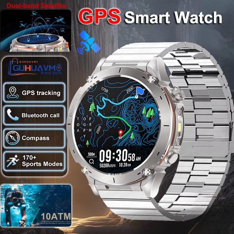 2025 New Ultra GPS Smart Watch 10ATM Waterproof Built-in Dual-band GNSS Compass Military Sport Men SWIM Bracelet For Xiaomi IOS