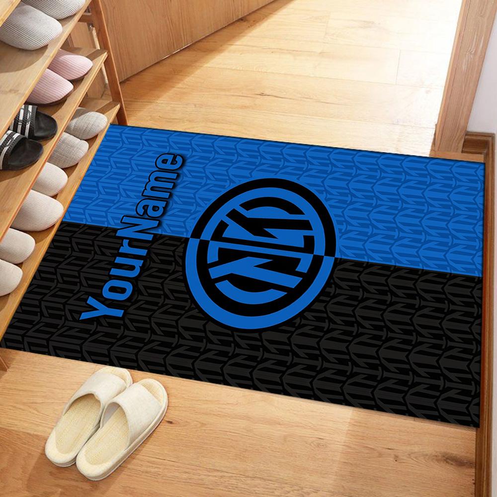 Inter Milan Personalized Name Area Rug Perfect for Entryway Foyer Outdoor Balcony Anti-slip Rug Anime Office Decor