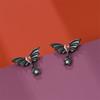 Original 925 Sterling Silver Purple Flower Owl Earrings Women 2025 Zircon Ear Studs Sparkling Pave Hoop Earring Jewelry Gift