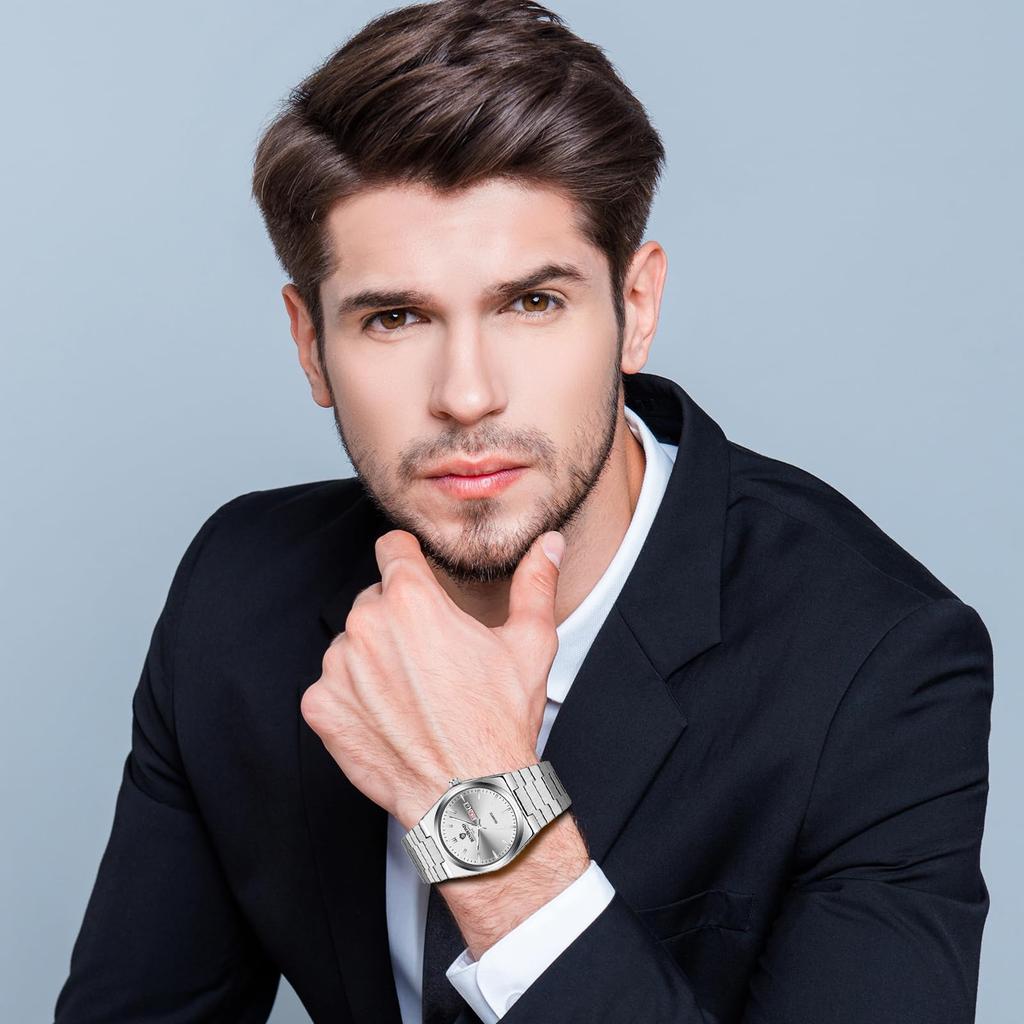 Luminous Watch with Popular Business Watch with Date and Day Detachable Quartz Fashion Watch for and School Perfect Gift for and Boyfriends Men's