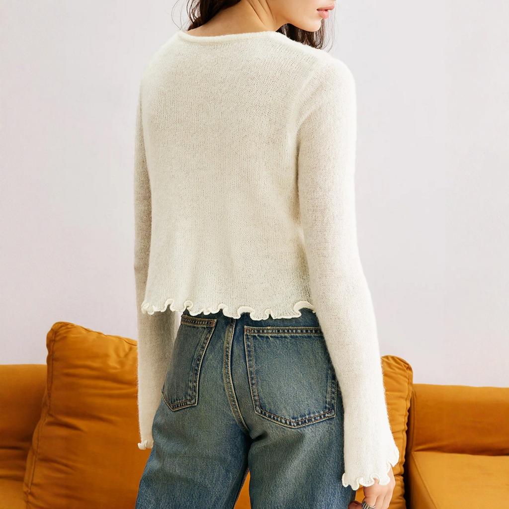 Повседневный минималистичный кардиган, вязаная верхняя одежда для женщин