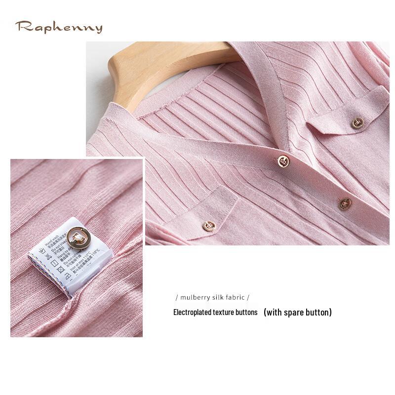 Raphenny Women's V-Neck Knitted Long-Sleeve Cardigan