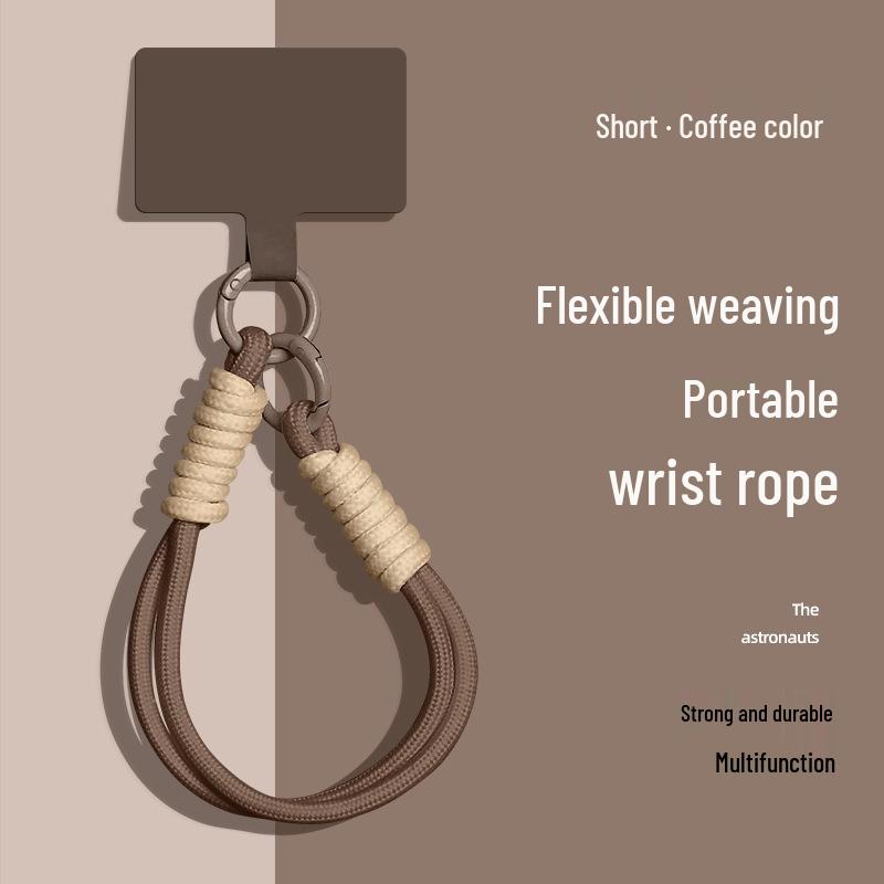 Популярный ремешок для телефона с цветными блоками: Многофункциональный чехол от потери, Чехол для наушников, Сумка-игрушка, Плетеный ремешок на запястье