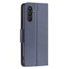 Flip case for Samsung Galaxy A25 5G, Wallet Litchi Leather, navy blue + 9H glass