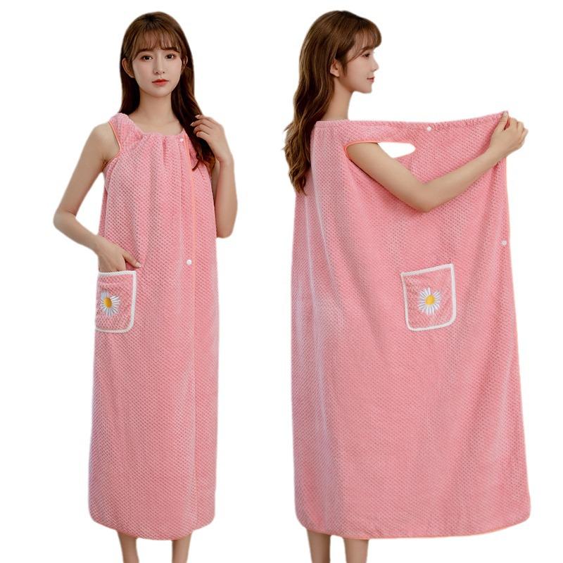 New 2024 Summer Bath Skirt Robe for Women - Soft and Absorbent Cotton Towel Wrap