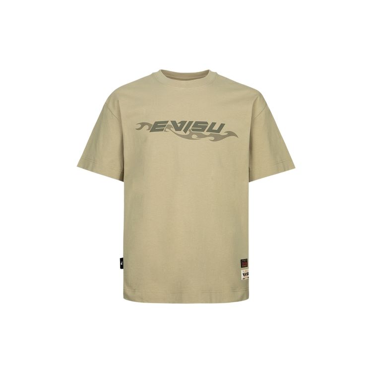 Evisu Футболка с коротким рукавом и принтом маленькой чайки, логотипом-буквой, множеством карманов, мужская, цвет перец 2ESHTM3TS504LFCT