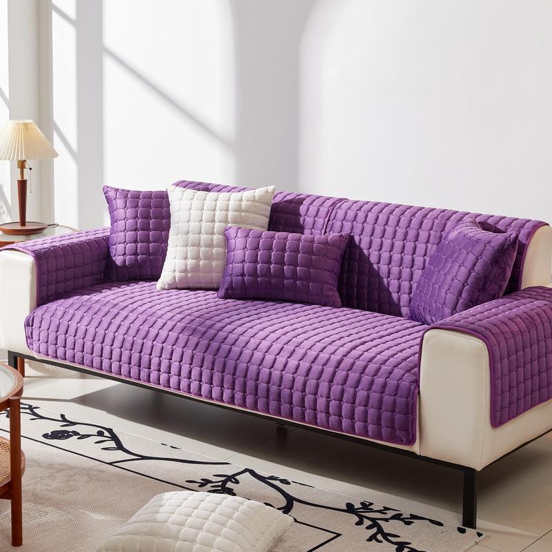 Универсальная плюшевая подушка для дивана на все четыре сезона, плюшевая кожа, нескользящая, утолщенная подушка, простой современный всеобъемлющий чехол на диван