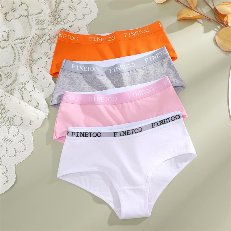 FINETOO Трусики из хлопка с высокой талией, эластичное нижнее белье с утягивающим эффектом и комфортным нижним бельем