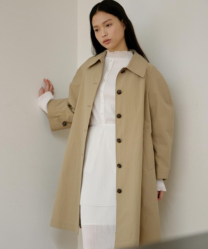 Aure Seoul Curved Trench Coat [Beige]