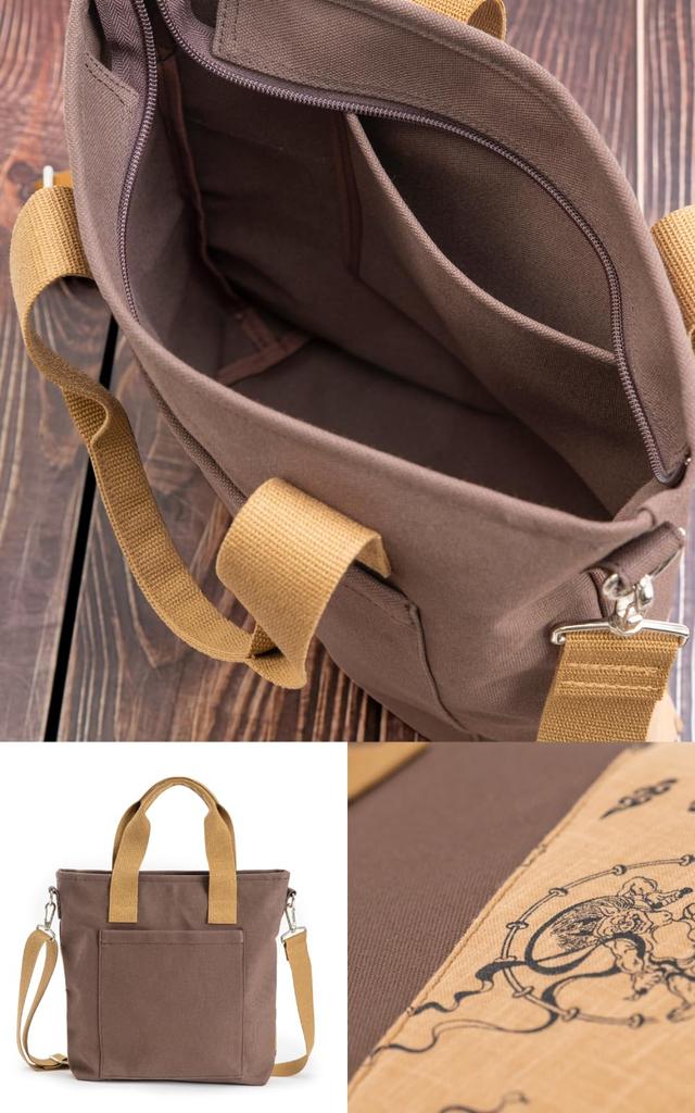 2WAY Сумка на плечо Холст Fujin Raijin Samue Сумка-кимоно Сделано в Японии Мокко [Ai Ai] Мужская