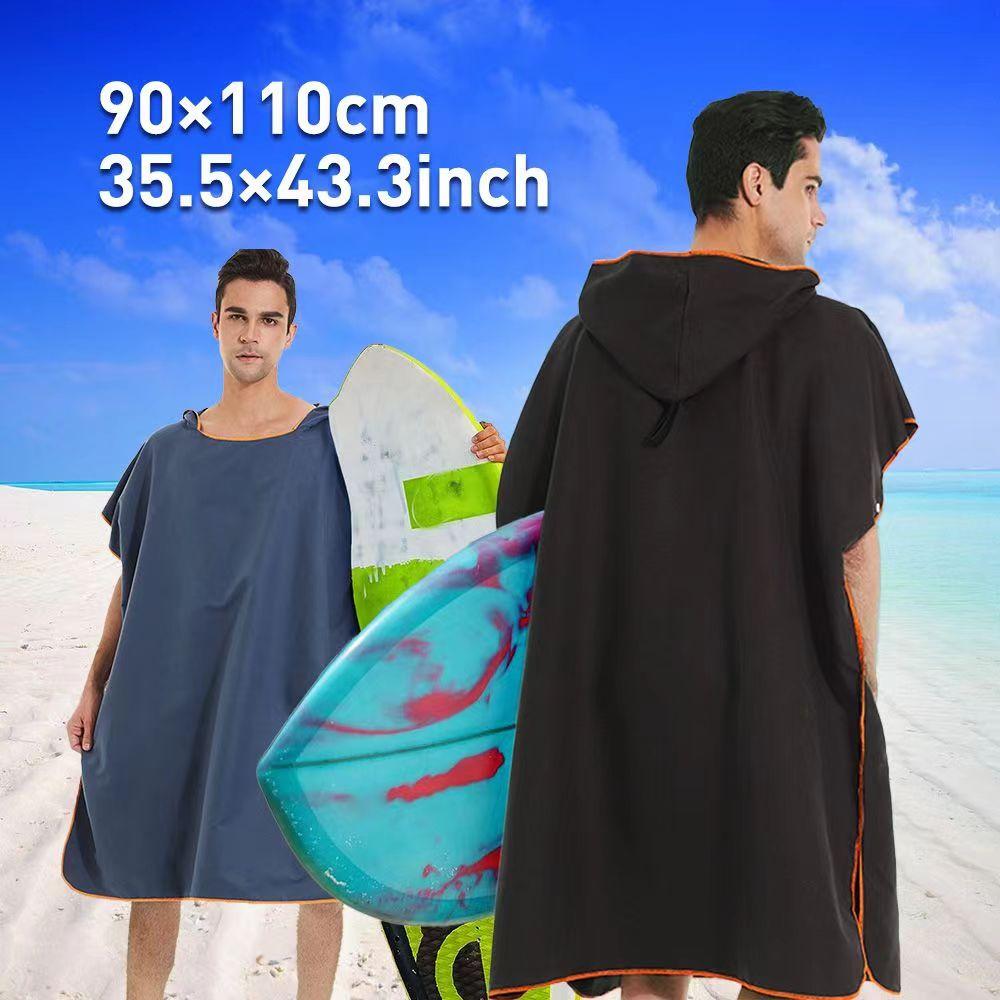 Changing bathrobe, swimming, quick drying cloak, surfing, diving, hooded bath towel, beach cape, windproof and warm