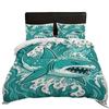 Shark Bedding Set 2/3 Piece Sea Life Print Microfiber Duvet Cover with Zipper Pillowcase, Bedroom Decoration Gift for Boys