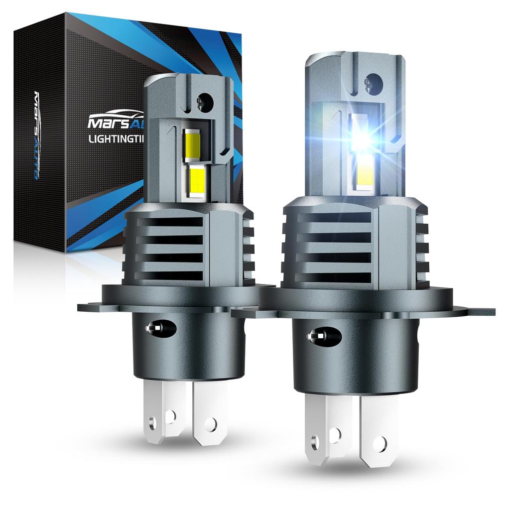 Marsauto H4 LED Техосмотр Супер Галоген Легкий IP68 Сверхсильное Охлаждение Мгновенный Дальний Ближний Свет, Соответствует, 28 000 лм, 6 000 К Белый,