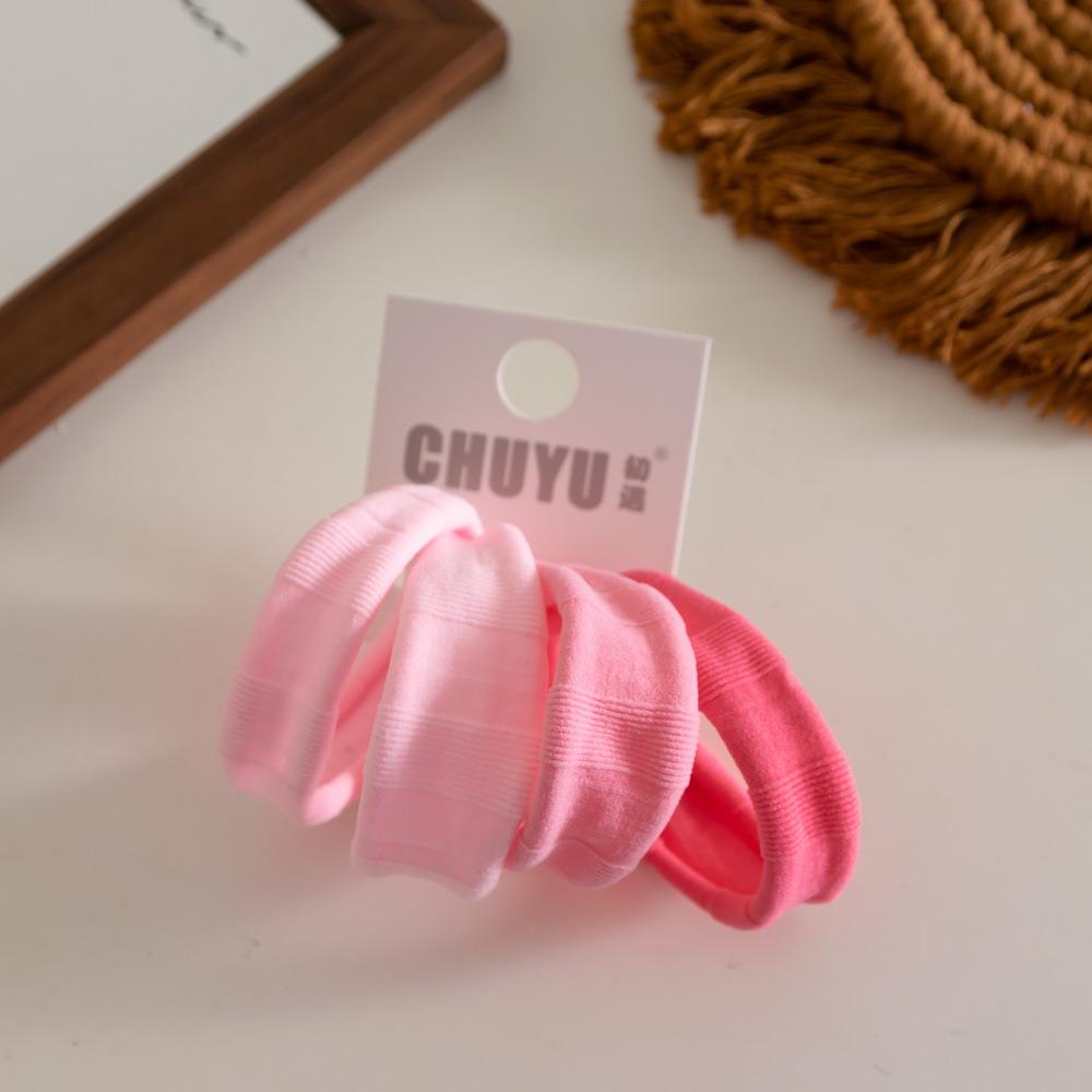 4pcs/set Seamless Hair Rope Set Macaron Color Elastic Hair Rings Simple Towel Hair Ties  Girl