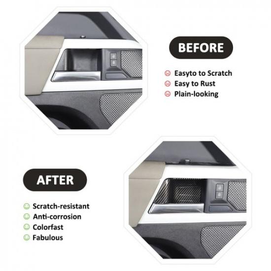 ABS Carbon Inner Door Handle Bowl Cover Trim for Land Rover Defender 110 20-22