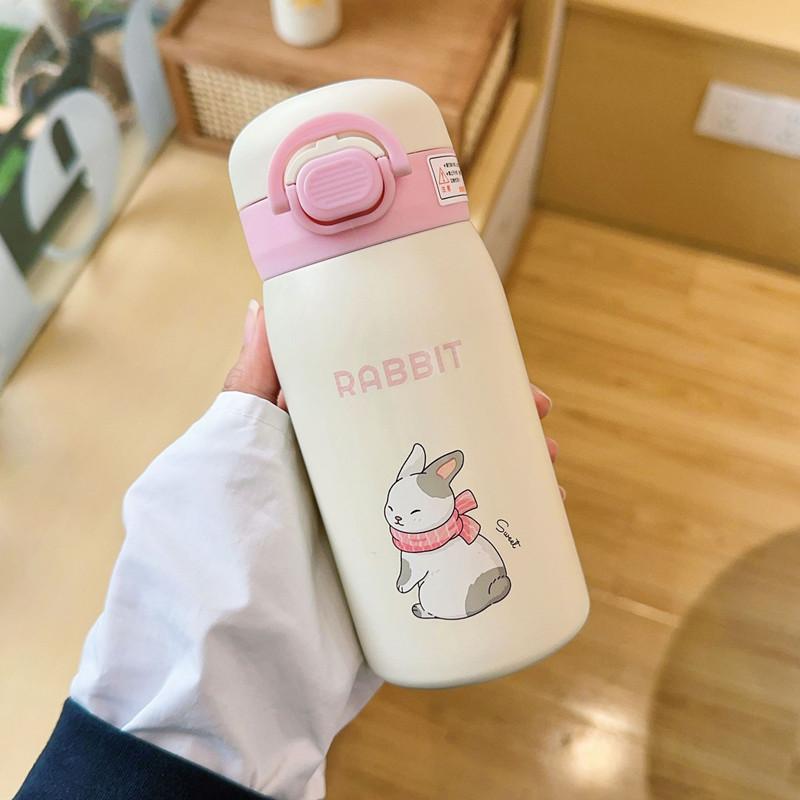 350 мл/500 мл мультяшный двойной термос из нержавеющей стали с трубочкой портативный милый детский студенческий термос кружка дорожный стакан