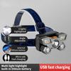 USB Rechargeable Headlamp Portable 5LED Headlight Built-in Battery Torch Portable Working Light Fishing Camping Head Light