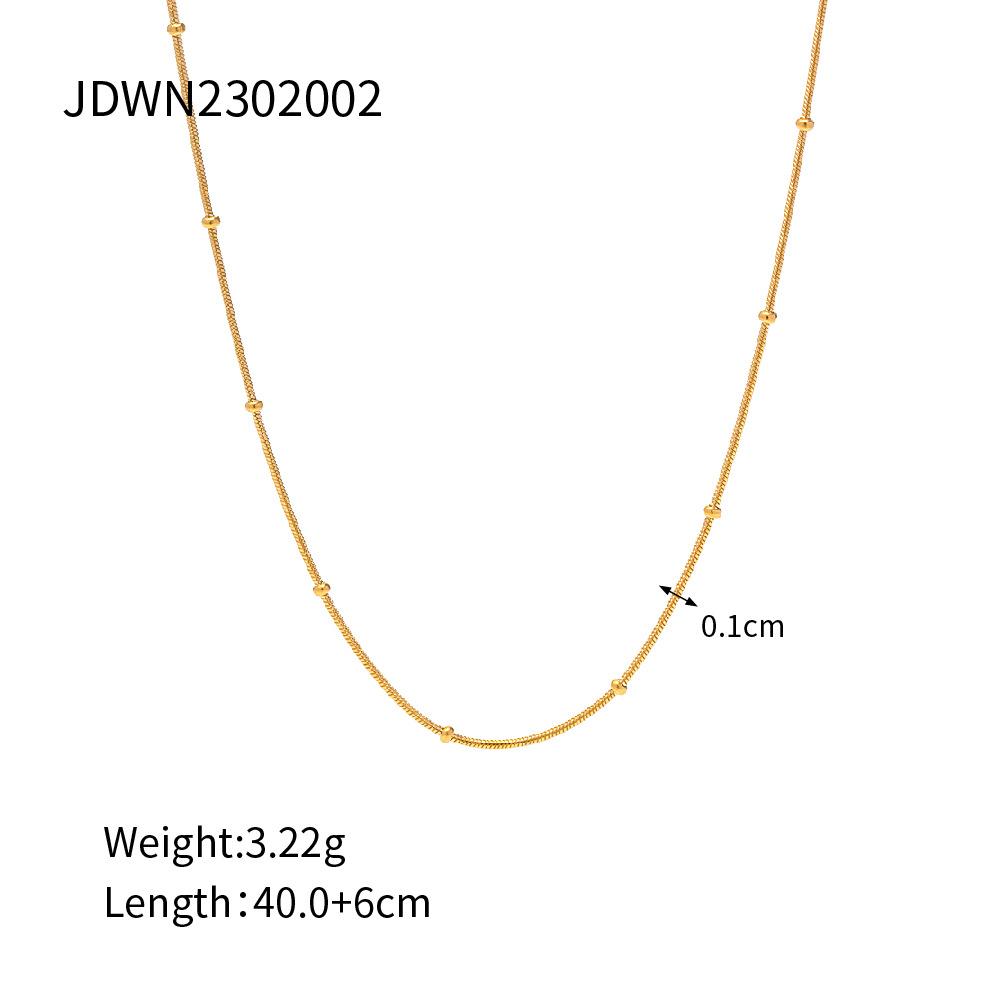 Европейский и американский маленький свежий stainless steel necklace не тускнеет круглая бусина змеиная цепь necklace летний тренд оптом