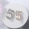 Diamond-Encrusted Digital 5 Brooch Women'S Fashion Versatile Pearl Corsage Niche Design Pin Anti-Light Accessories