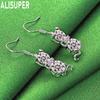 925 Sterling Silver Cat AAA Zircon Pendant Piercing Earrings Fashion Charm Wedding Jewelry