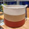 Cotton Rope Woven Dirty Clothes Basket Folding Household Fried Dough Twists Braid Storage Basket Cylinder Toy Basket Nordic Storage Basket