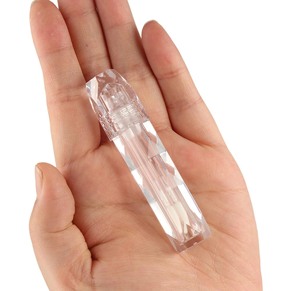 Прозрачный тюбик для блеска для губ Пластиковый косметический контейнер Геометрическая помада Пустой тюбик Инструмент для макияжа