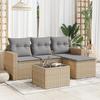 VidaXL Garden Lounge Set with Cushions 5 Pcs Beige Braided Resin 3251216