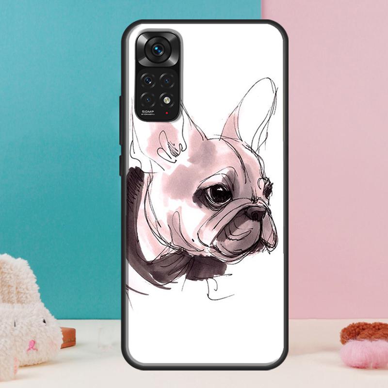Милый чехол с французским бульдогом для Xiaomi Redmi Note 14 13 Pro 12 11 9 10 9S 10S 11S 12S Redmi 14C 13C 10C 12C