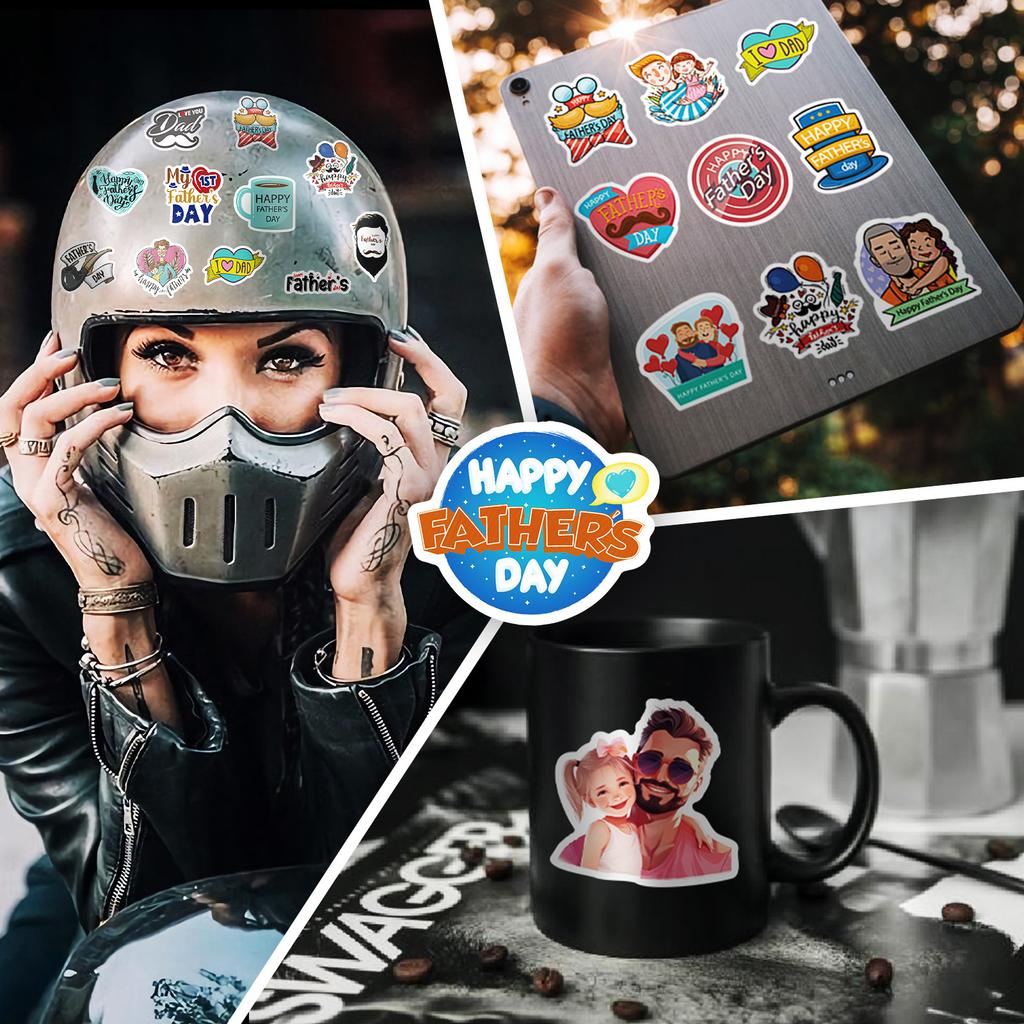 50 Мультяшных Наклеек для Подарка на День Отца, Наклейки для Запечатывания Конвертов, Наклейки для Украшения Подарочной Коробки для Вечеринки
