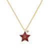 Red Zircon Star Korean S925 Sterling Silver Necklace - Luxury Christmas Clavicle Chain for Women
