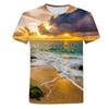 Summer Seaside Scenery Graphic T Shirts Fashion Men's T-shirts With Casual Beach Style 3D Print Nature Landscape Pattern T-shirt